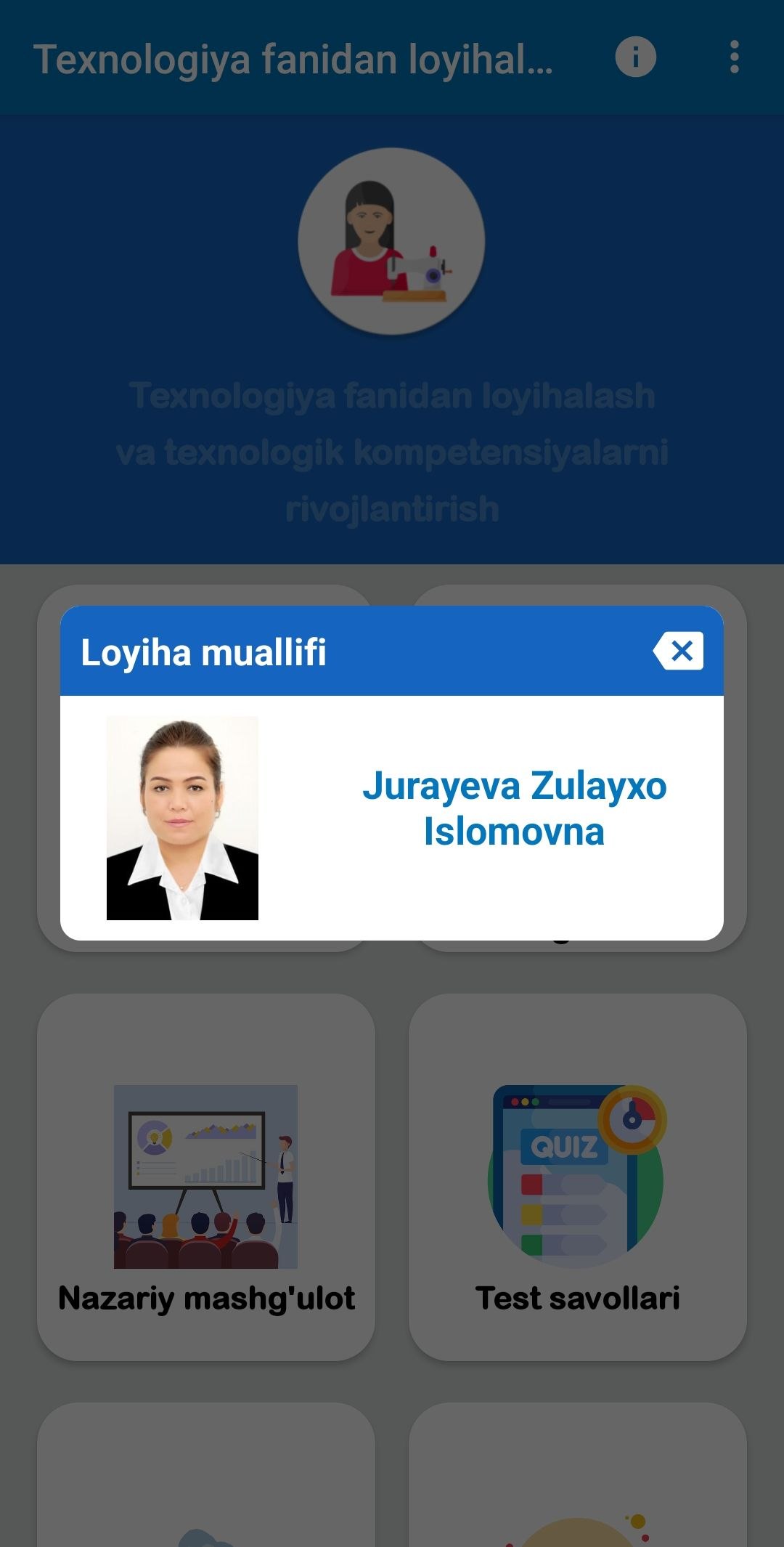 Jurayeva.Uz ilova ekrani